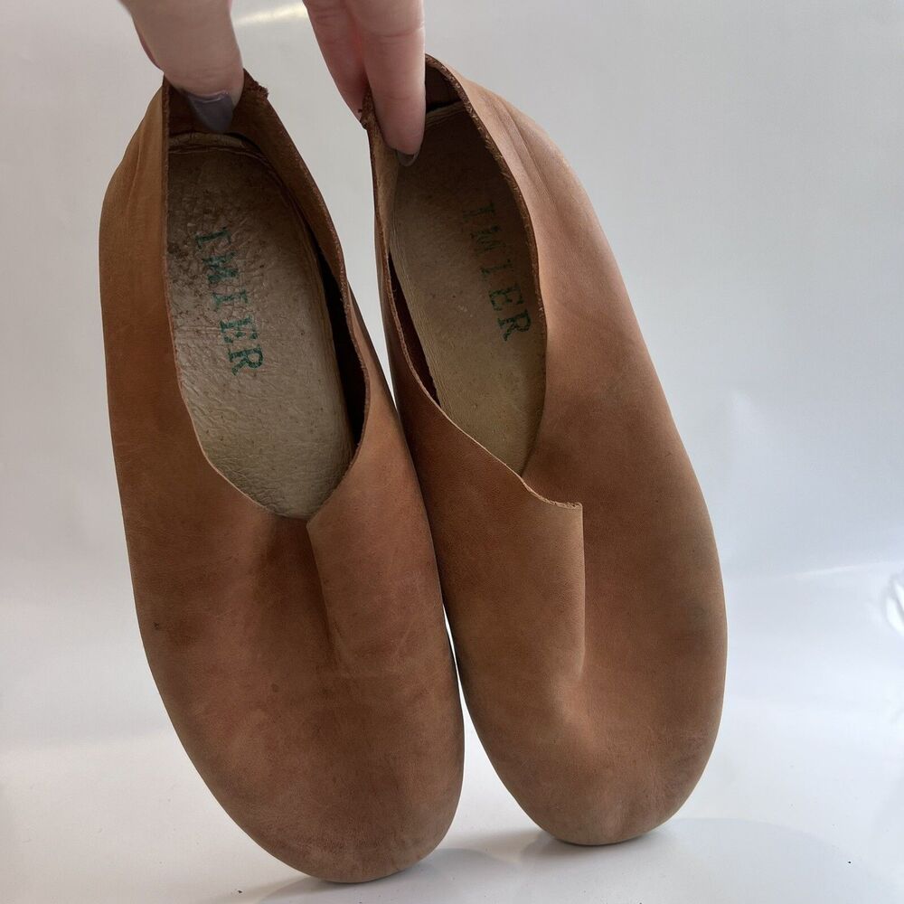 Imier Soft Leather Flats Women’s shoes Brown Size 9